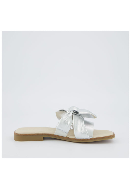 Paul Green Pantoletten Lederimitat Metallic Silver