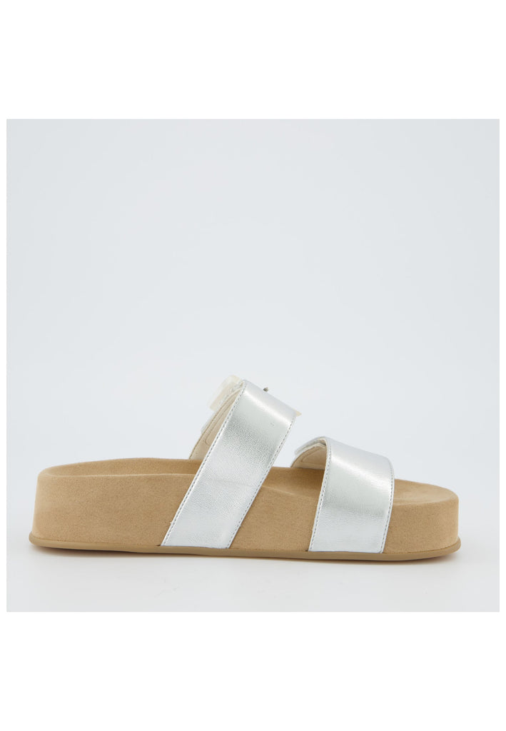 Paul Green Pantoletten Lederimitat Metallic Silver