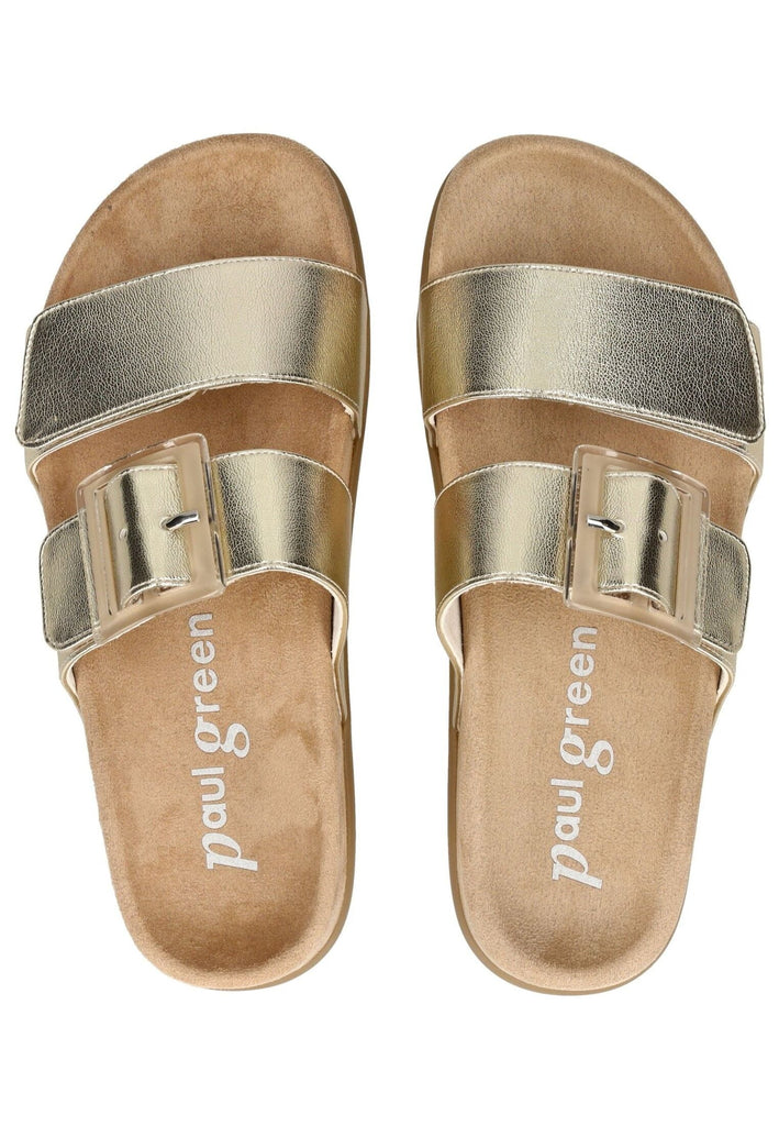Paul Green Pantoletten Lederimitat Platin
