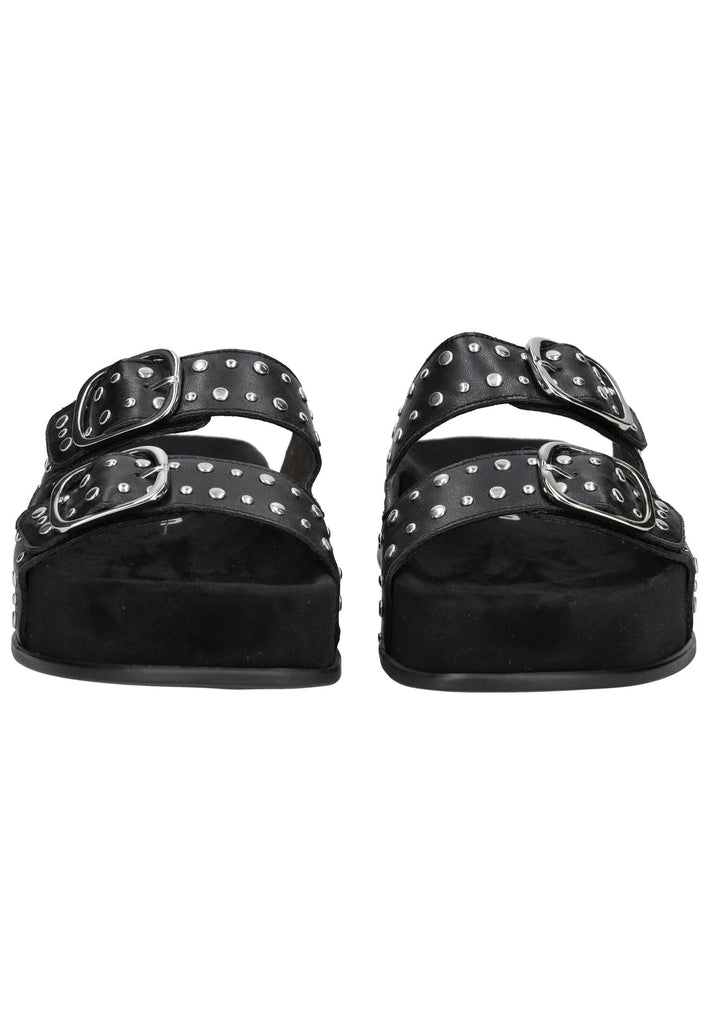 Paul Green Pantoletten Lederimitat Schwarz/Silber