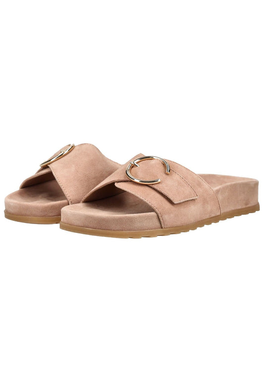 Paul Green Pantoletten Veloursleder Braun/Rosa