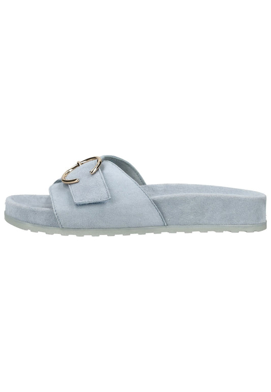 Paul Green Pantoletten Veloursleder Hellblau