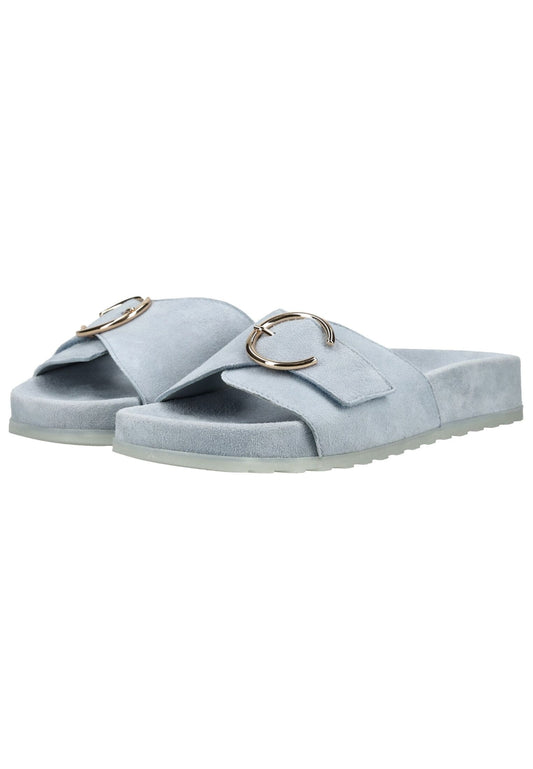 Paul Green Pantoletten Veloursleder Hellblau