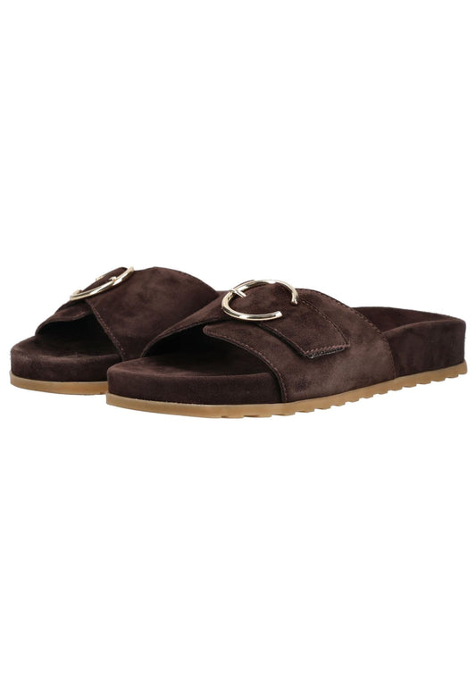 Paul Green Pantoletten Veloursleder Mocca