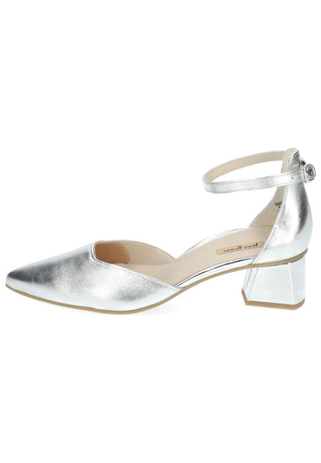 Paul Green Pumps Leder Metallic Silver