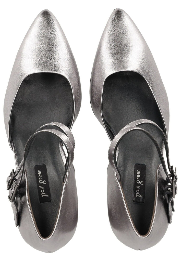 Paul Green Pumps Leder Metallic Silver