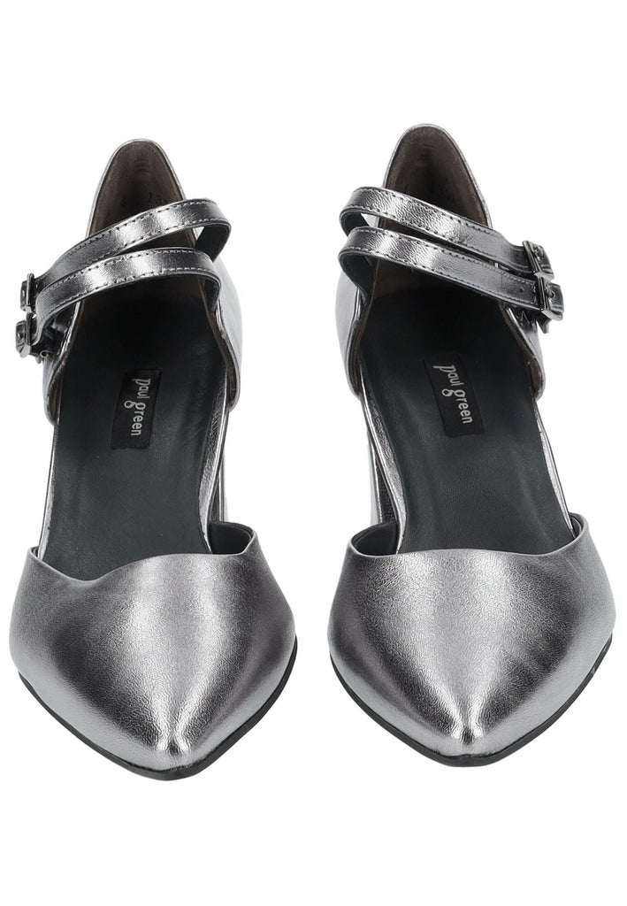Paul Green Pumps Leder Metallic Silver