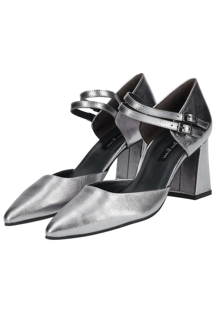 Paul Green Pumps Leder Metallic Silver