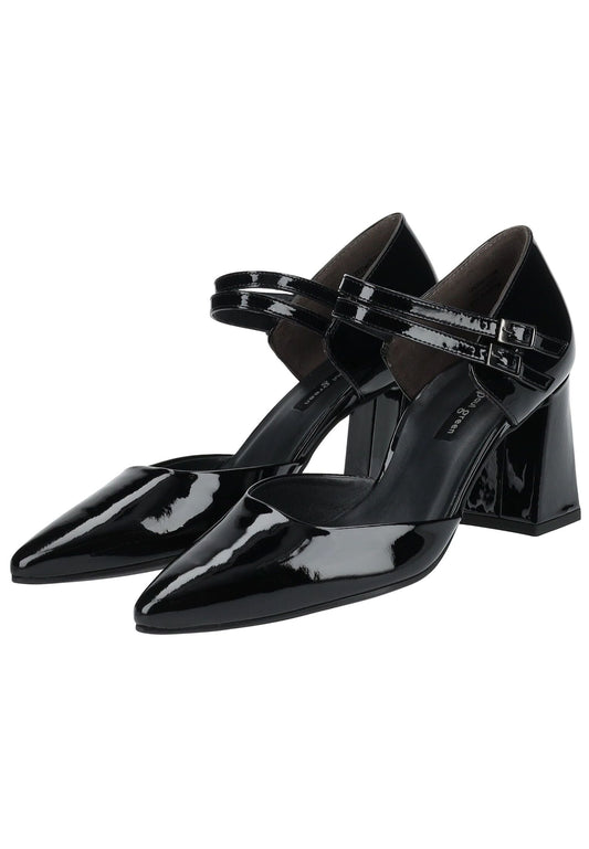 Paul Green Pumps Lederimitat Schwarz Lack