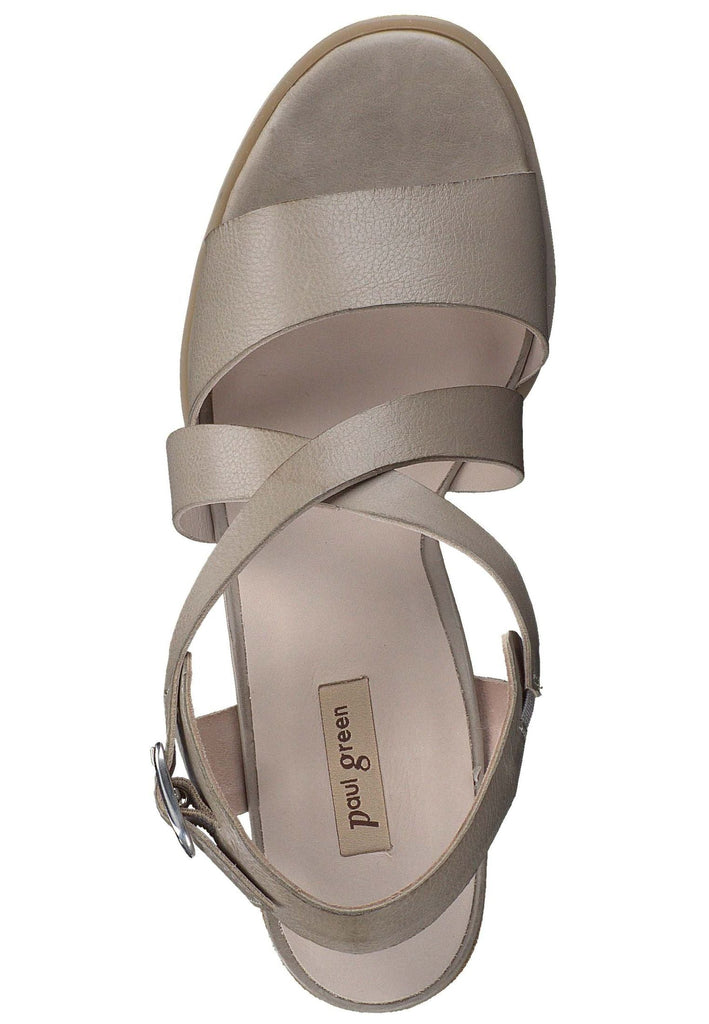 Paul Green Sandalen Glattleder Khaki