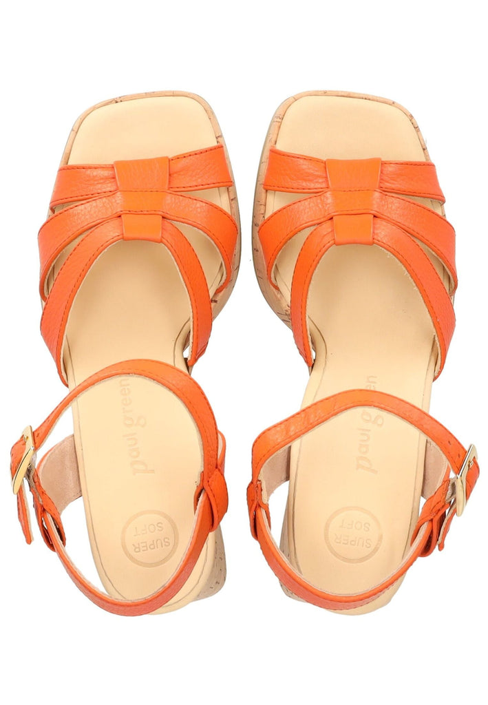 Paul Green Sandalen Glattleder Orange