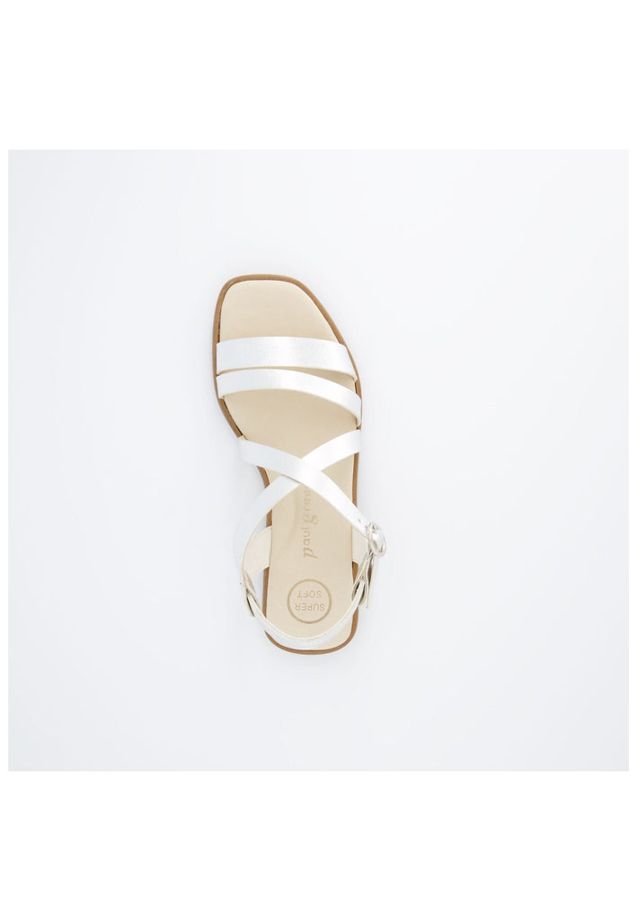 Paul Green Sandalen Leder Metallic Silver