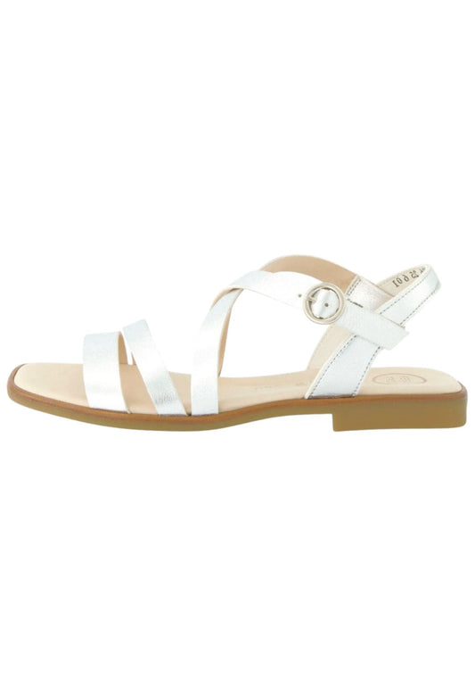 Paul Green Sandalen Leder Metallic Silver