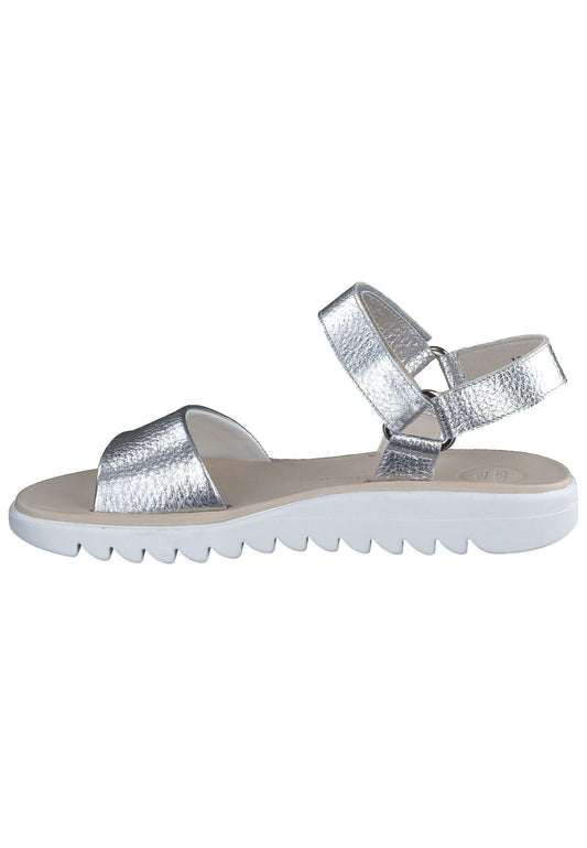 Paul Green Sandalen Leder Metallic Silver