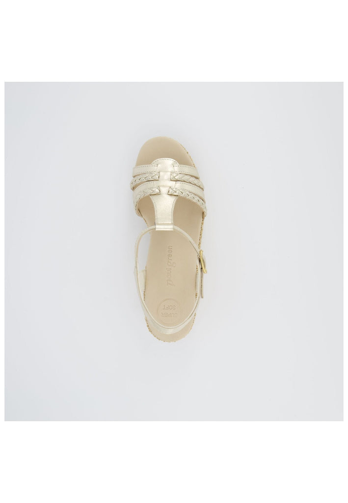 Paul Green Sandalen Leder Platin