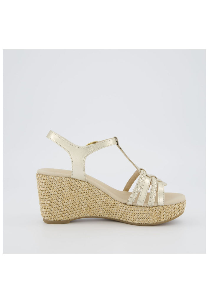 Paul Green Sandalen Leder Platin