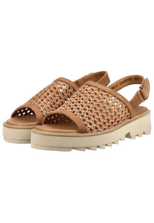 Paul Green Sandalen Leder/Textil Braun