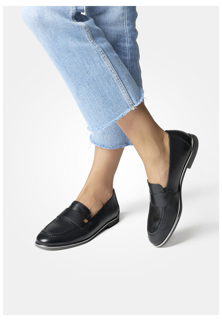 Paul Green Slipper Glattleder Schwarz