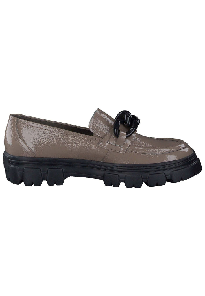 Paul Green Slipper Leder Braun Lack