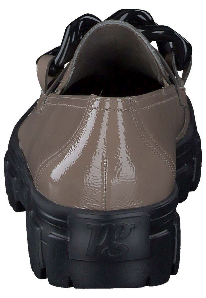 Paul Green Slipper Leder Braun Lack