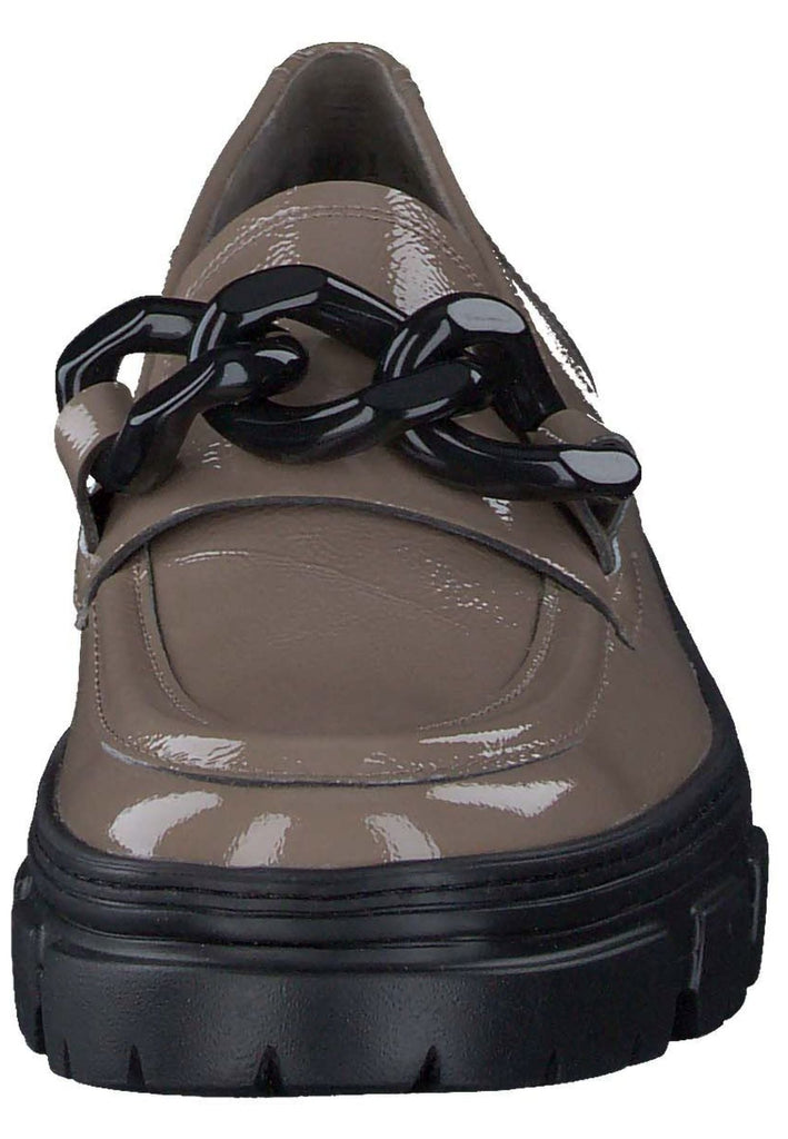 Paul Green Slipper Leder Braun Lack