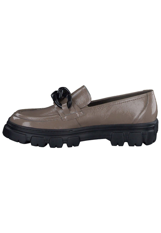 Paul Green Slipper Leder Braun Lack