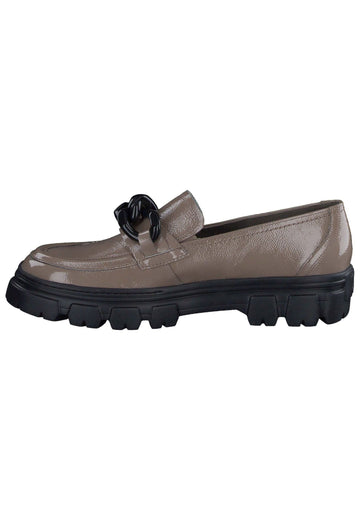 Paul Green Slipper Leder Braun Lack