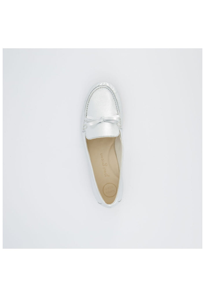 Paul Green Slipper Leder Metallic Silver