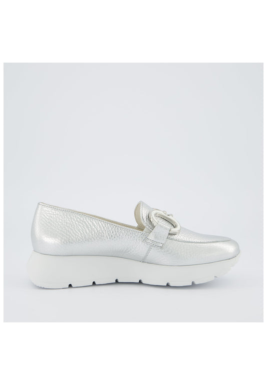 Paul Green Slipper Leder Metallic Silver