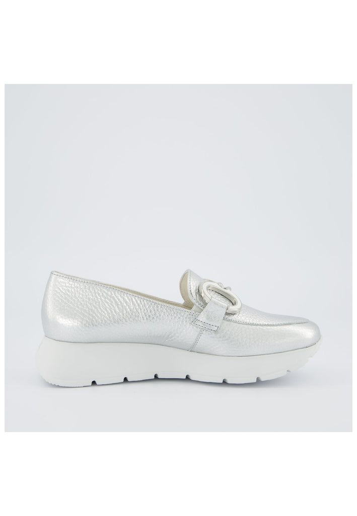 Paul Green Slipper Leder Metallic Silver