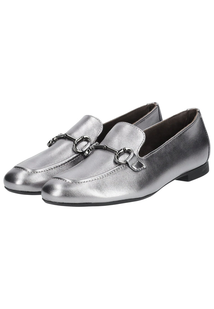 Paul Green Slipper Leder Metallic Silver