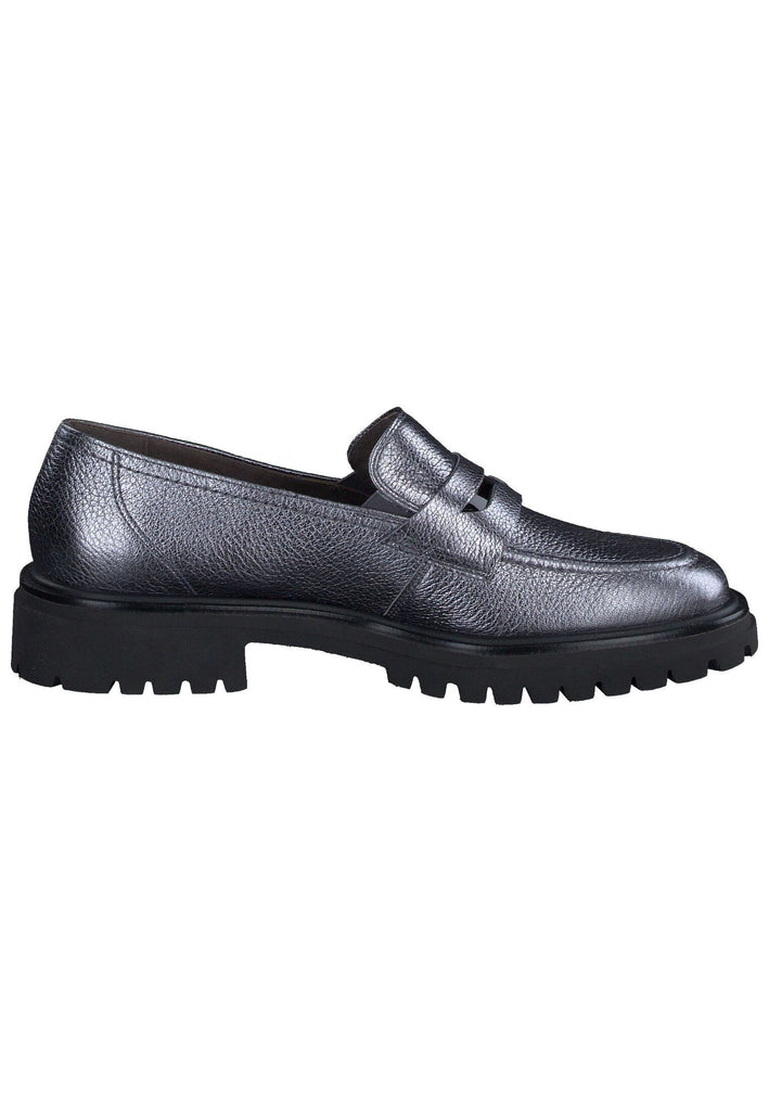 Paul Green Slipper Leder Metallic Silver