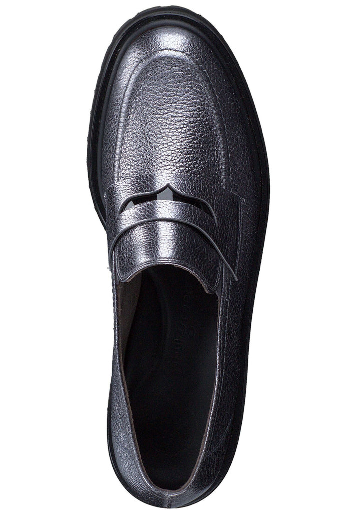 Paul Green Slipper Leder Metallic Silver