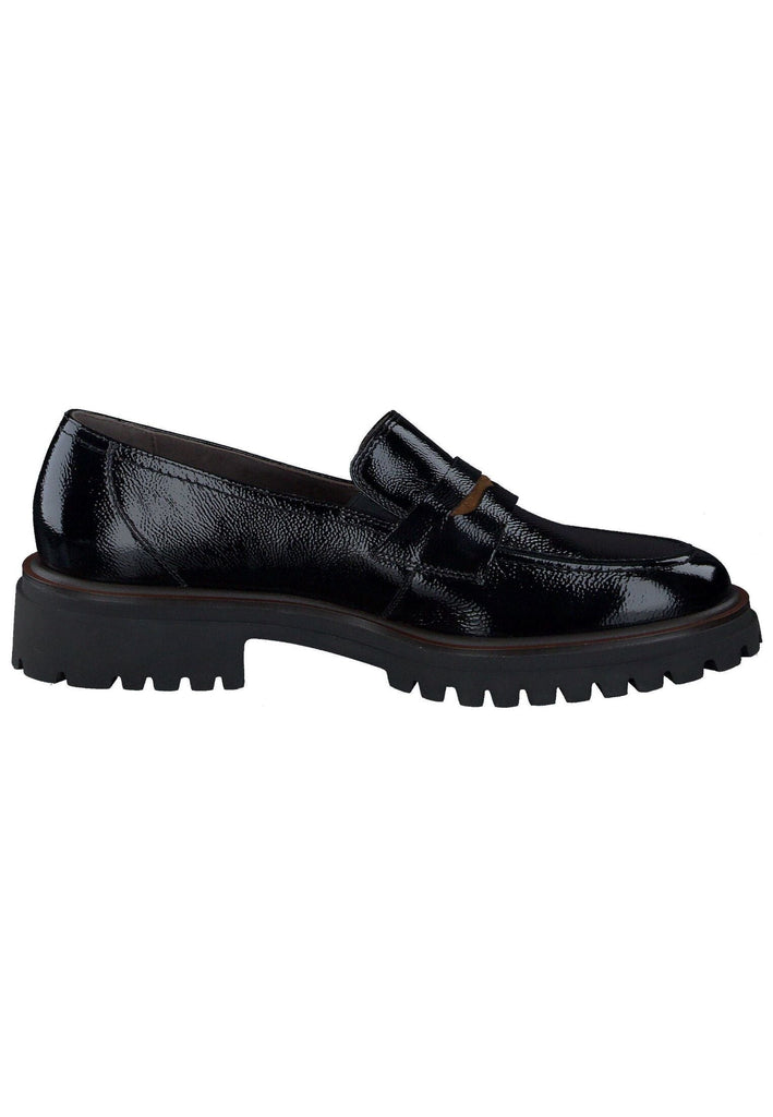 Paul Green Slipper Leder Schwarz Lack