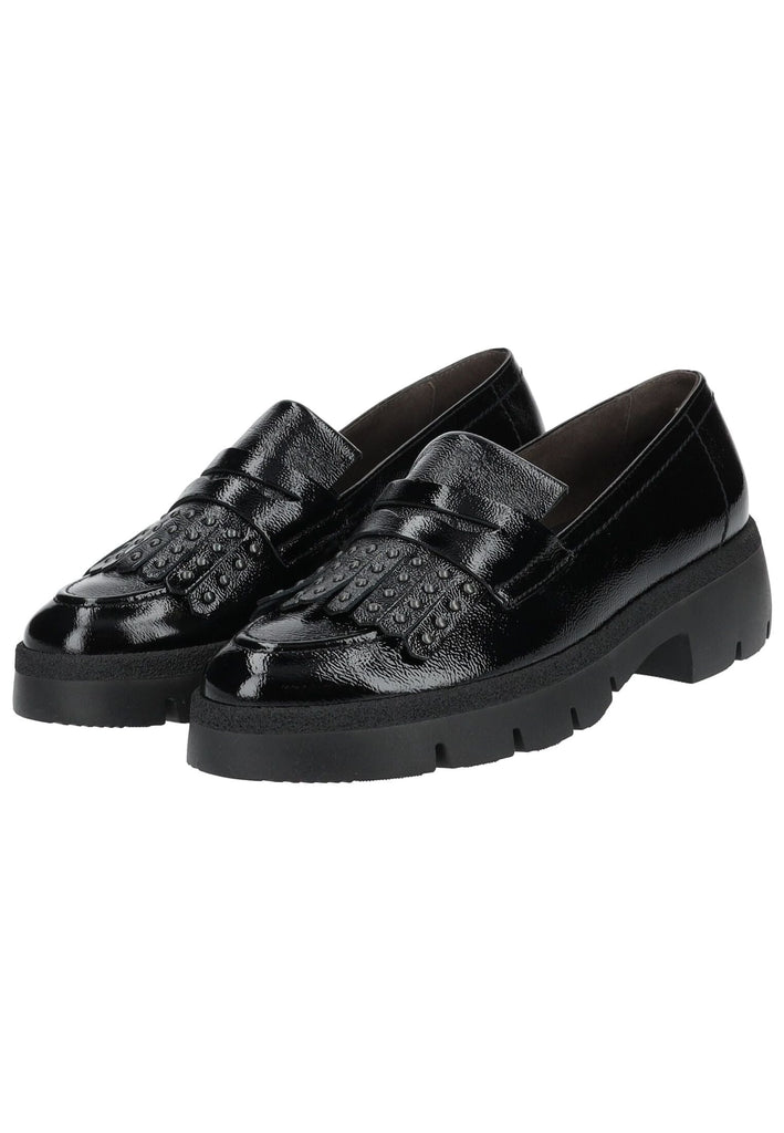 Paul Green Slipper Leder Schwarz Lack