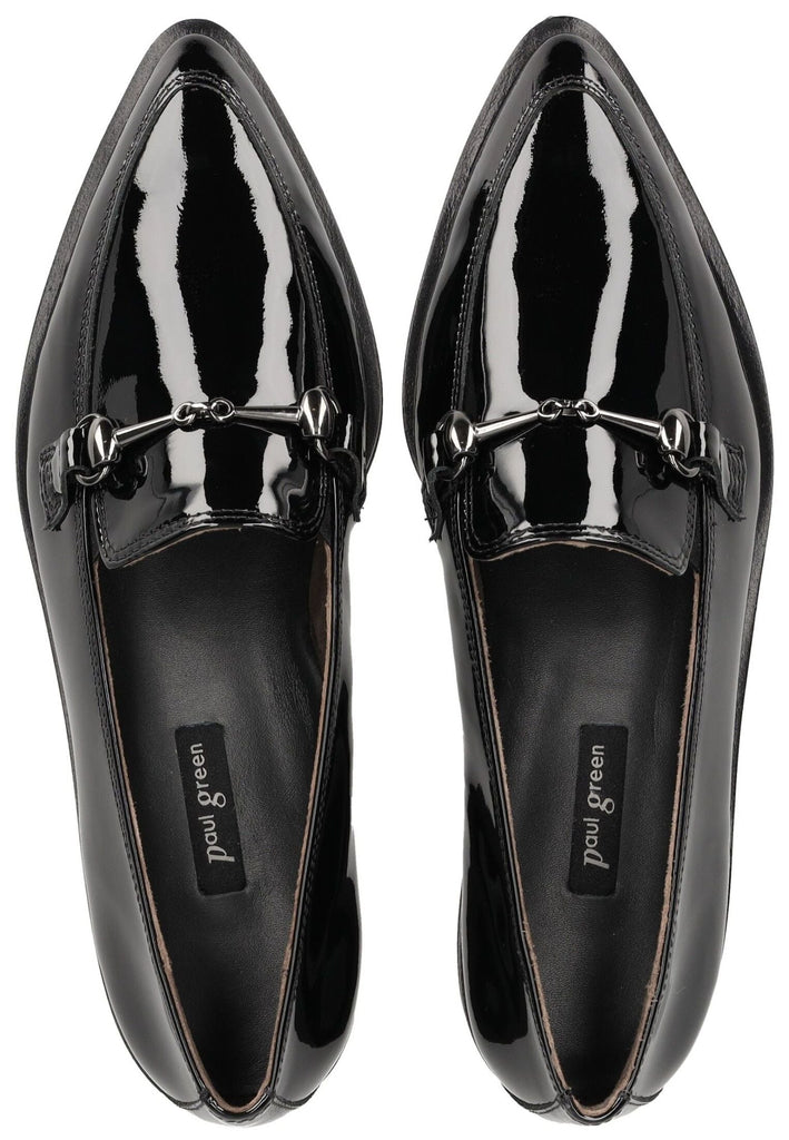 Paul Green Slipper Lederimitat Schwarz Lack