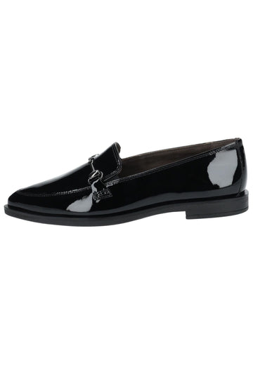 Slipper Paul Green Slipper Lederimitat Schwarz Lack
