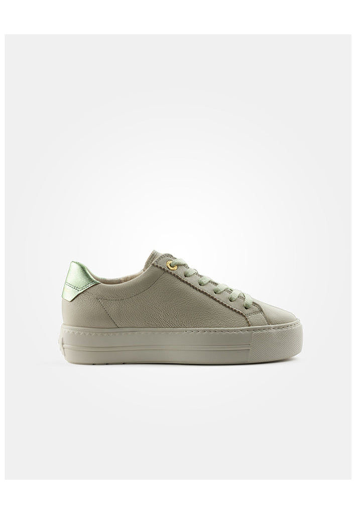 Paul Green Sneaker Glattleder Beige/Grün