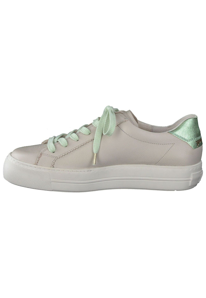 Paul Green Sneaker Glattleder Beige/Grün