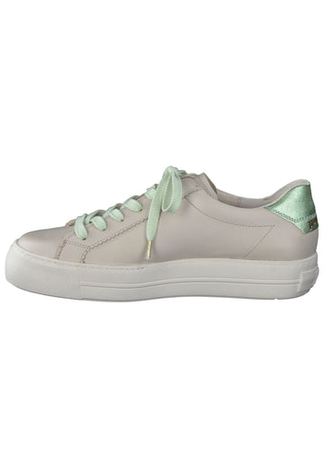 Paul Green Sneaker Glattleder Beige/Grün