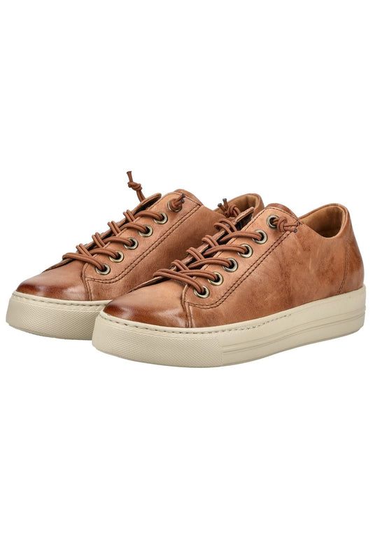 Paul Green Sneaker Glattleder Cognac