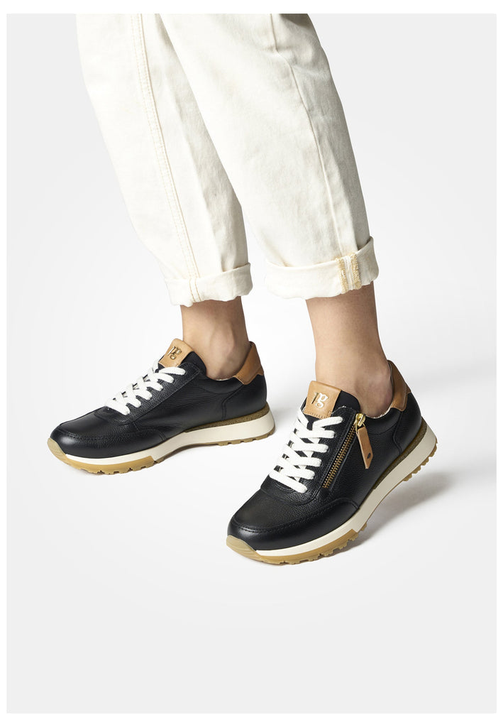 Paul Green Sneaker Glattleder Schwarz/Braun