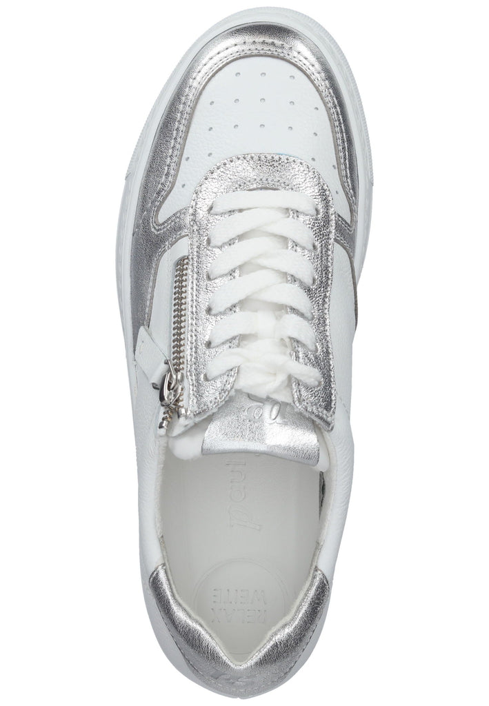 Paul Green Sneaker Glattleder Weiß/Silber