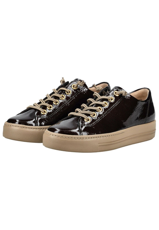 Paul Green Sneaker Leder Braun Lack