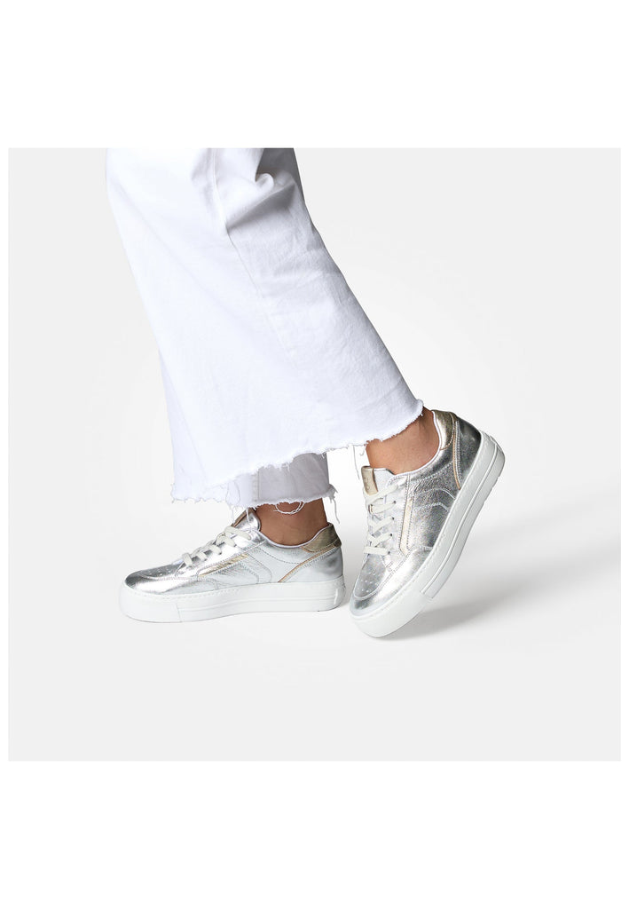Paul Green Sneaker Leder Metallic Silver