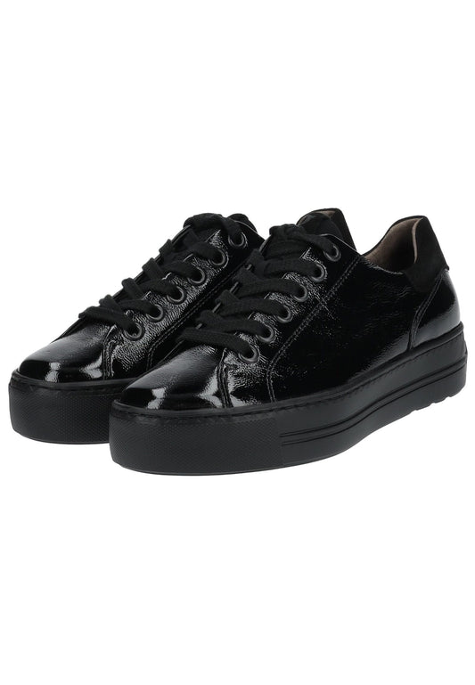 Paul Green Sneaker Leder Schwarz Lack