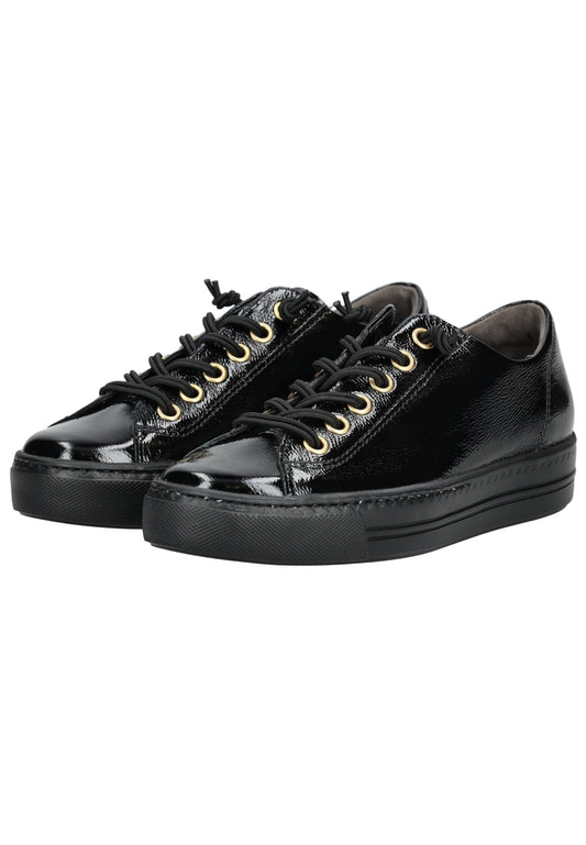 Paul Green Sneaker Leder Schwarz Lack