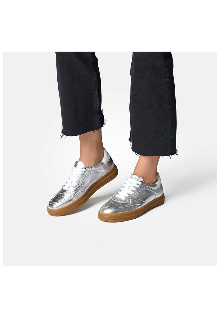 Paul Green Sneaker Leder Silber/Weiß