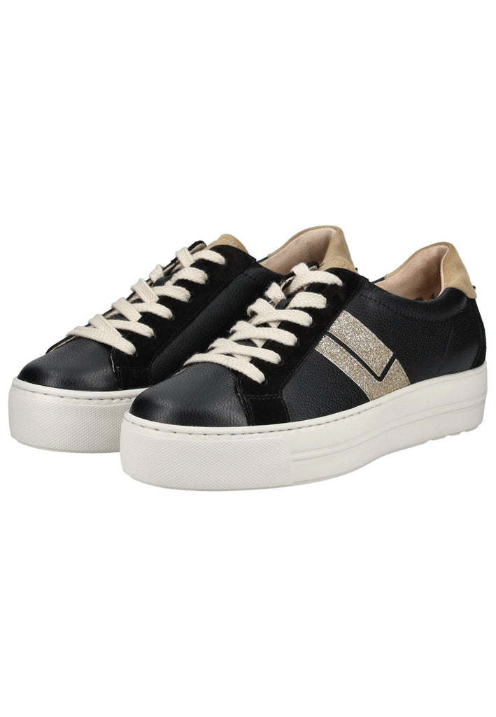 Paul Green Sneaker Leder/Textil Schwarz/Gold