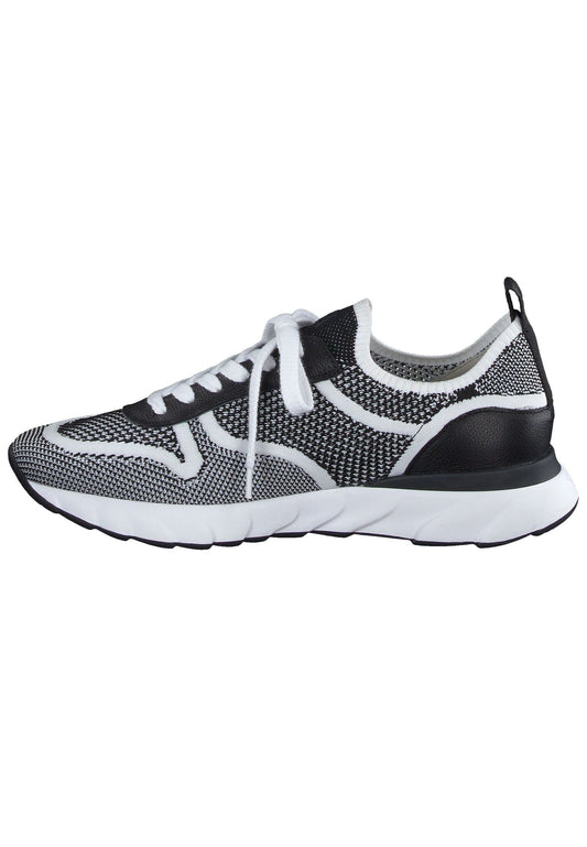 Paul Green Sneaker Leder/Textil Weiß/Schwarz